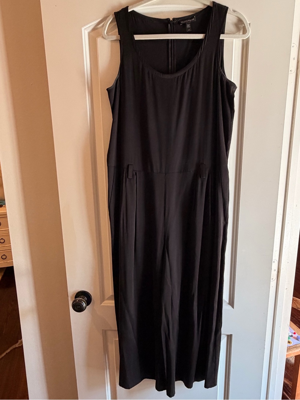 Eileen Fisher Black Sleeveless Midi Tank Dress